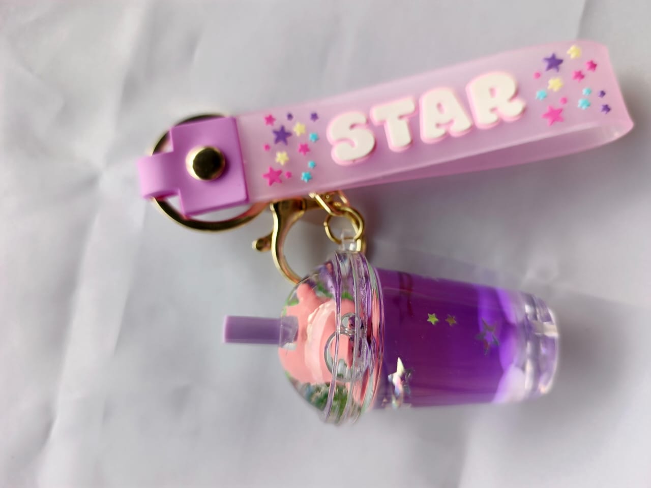 Starry Purple Drink Keychain